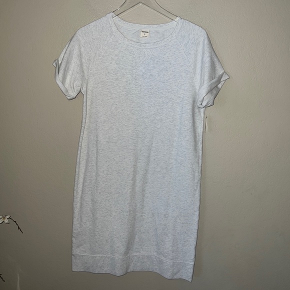 NWT Goodthreads Roll Sleeve Sweatshirt Dress Light Grey Womens Size Small S - Picture 3 of 12
